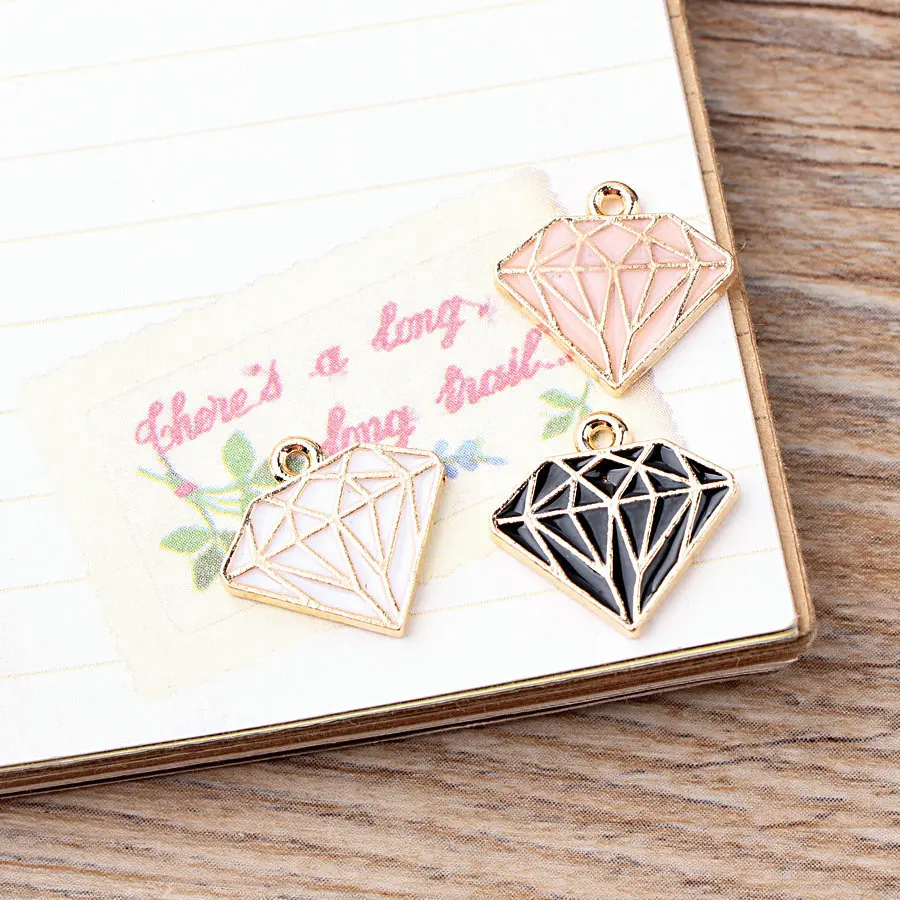 Подвески алмазной формы 15*15 мм масляные для изготовления ювелирных изделий