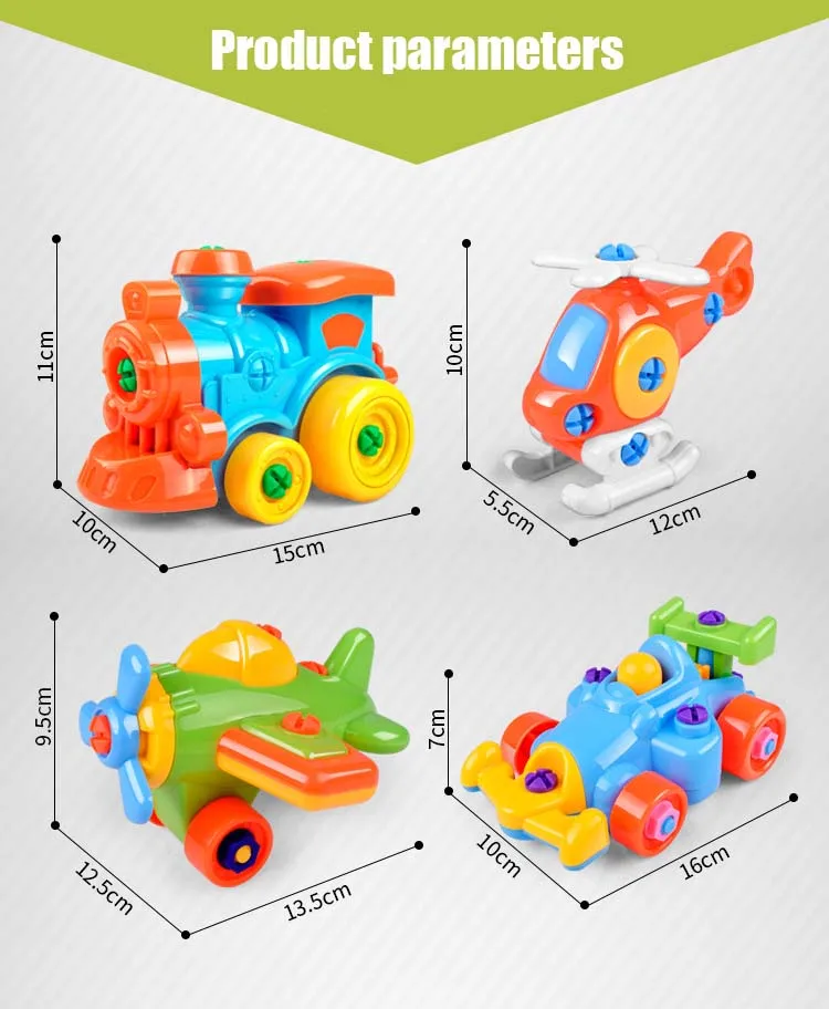 Раннее Обучение Образование DIY Винт Гайка Группа установлен пластик 3D головоломка разборка поезд автомобиль детские игрушки для детей игрушки