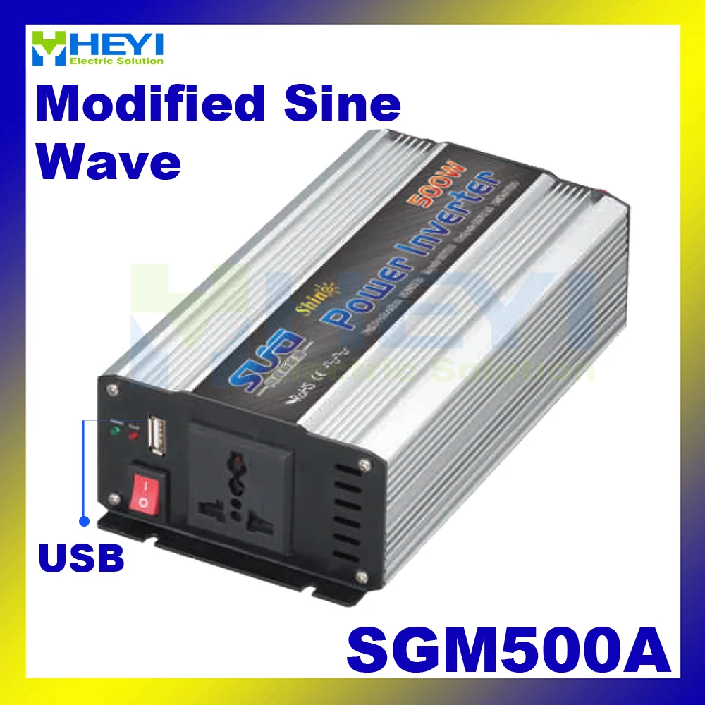 Модифицированный синусоидальный инвертор 500 Вт с USB-входом 12VDC 24VDC 48VDC выход 110VAC
