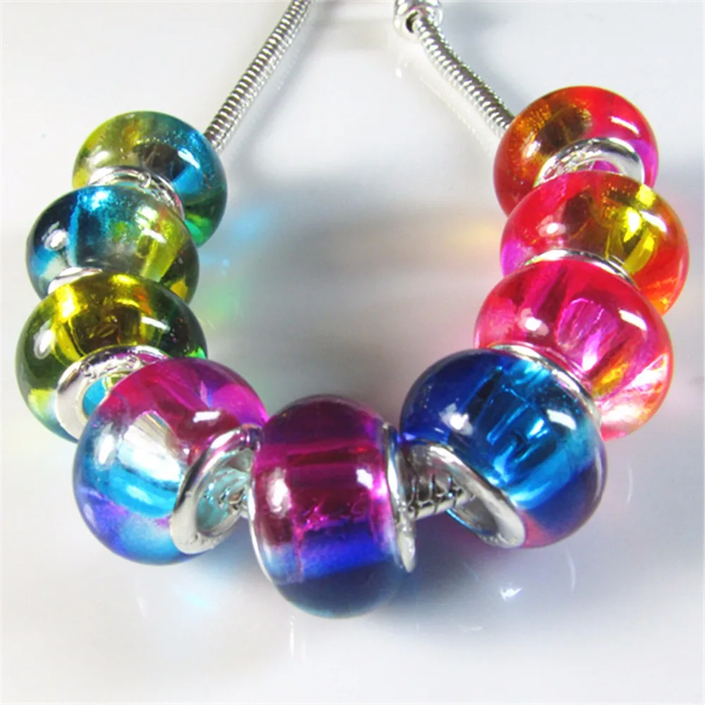 Хит продаж 15 шт./лот двойной цвет постепенное изменение большое отверстие