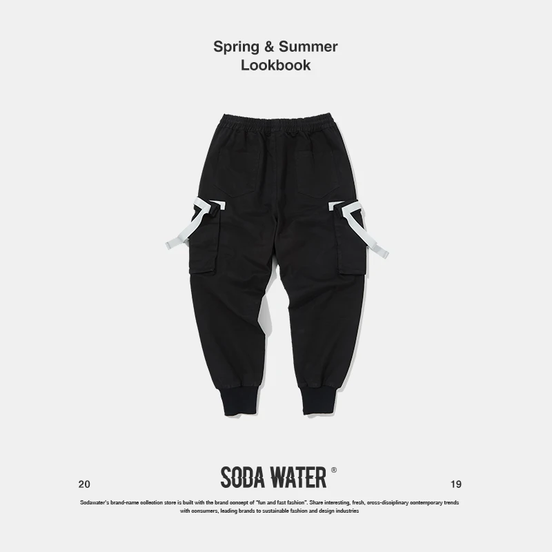 Брюки-карго с несколькими карманами SODA WATER длинные брюки-карго эластичной талией
