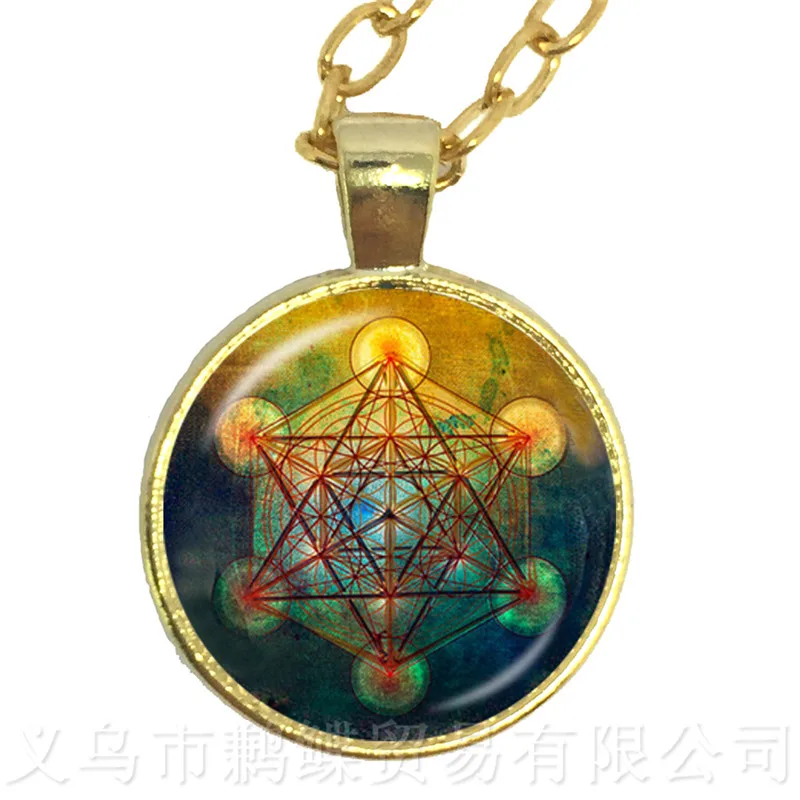 Ожерелье с пентаклем стеклянный круглый купол Wicca языческая Готическая