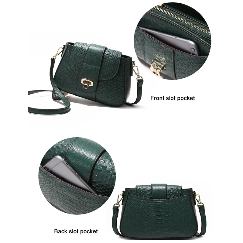 Сумка мессенджер женская из 100% натуральной воловьей кожи с узором крокодиловая