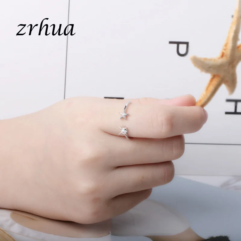 crystal ZRHUA одежда высшего качества кольца из стерлингового серебра 925 для женщин Свадебные обручение аксессуары фианит ювелирные изделия большая акция - Цвет основного камня: crystal