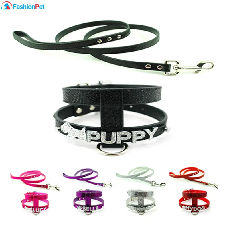 5 цветов животное имя жгут Bling PU кожаный для собак персонализированные свинец