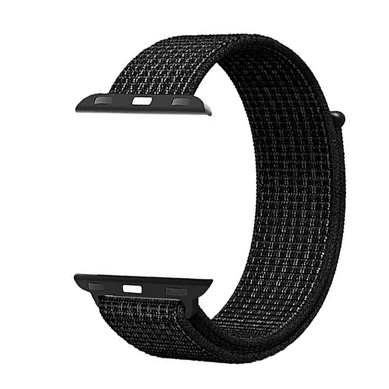 Nike Black Ремешок для Apple Watch, 38 мм, 42 мм, легкая регулировка, нейлоновый ремешок на липучке для браслетов Apple Watch, ремешок 4, 5, 40 мм, 44 мм - Цвет ремешка: Nike Black
