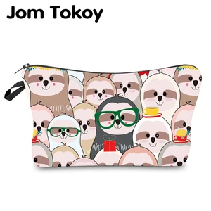 Сумка для макияжа Jom Tokoy, водостойкая косметичка с принтом, милый органайзер для косметики, Женская многофункциональная косметичка, Bag951