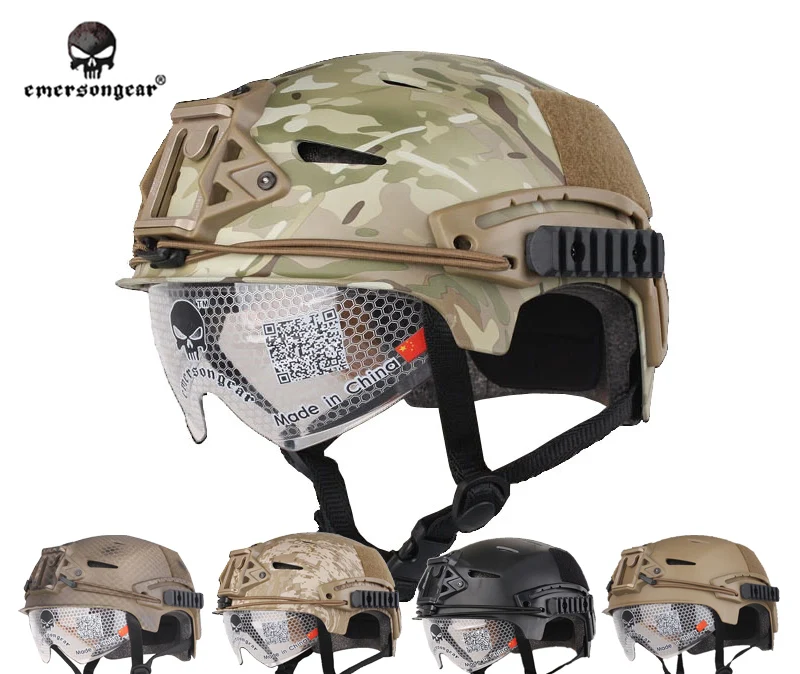 Шлем EMERSON EXF с защитными очками шлем для страйкбола EM8981|airsoft helmet multicam|helmet multicamexf bump |