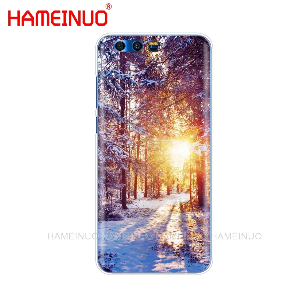 HAMEINUO пейзаж Зимний Легкий Снежный чехол для телефона Huawei Honor 10 V10 4A 5A 6A 7A 6C 6X 7X 8 9