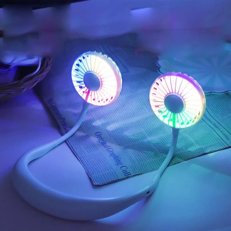 Вентилятор для шеи с usb зарядным воздушным кулером подсветкой Портативный мини