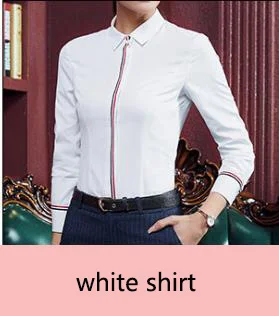 white shirt Женский блейзер в полоску, костюмы для офисных леди, одежда для работы, Shitsuke, темперамент, женский костюм, Большой размер, Офисная форма, дизайн для женщин - Цвет: white shirt