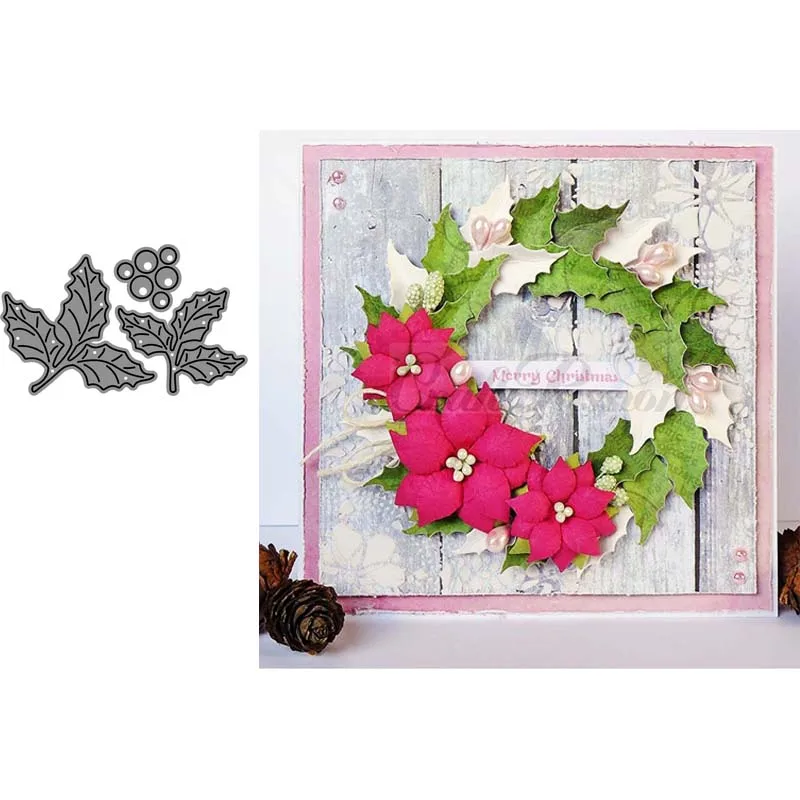 AddyCraft штампы для резки металла Холли Листьев скрапбукинга бумаги ножей