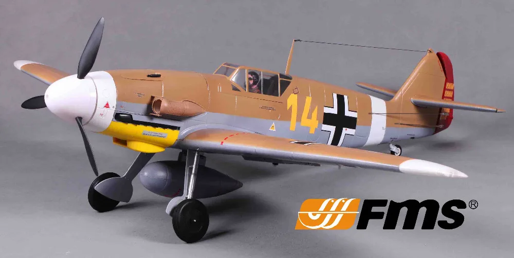 FMS 1400 мм/1 4 м Gaint Warbird Messerschmitt Bf 109 коричневый новая версия PNP большие масштаб