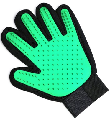 Green Left Перчатка для ухода за домашними животными для кошек, кошек, уход за домашними животными, собачья шерсть, щетка, гребень, перчатка для чистки пальцев, массажная перчатка для животных - Цвет: Green Left