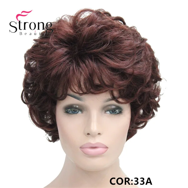 StrongBeauty короткий слоистый серебристо-серый Ombre полный синтетический парик женские парики выбор цвета