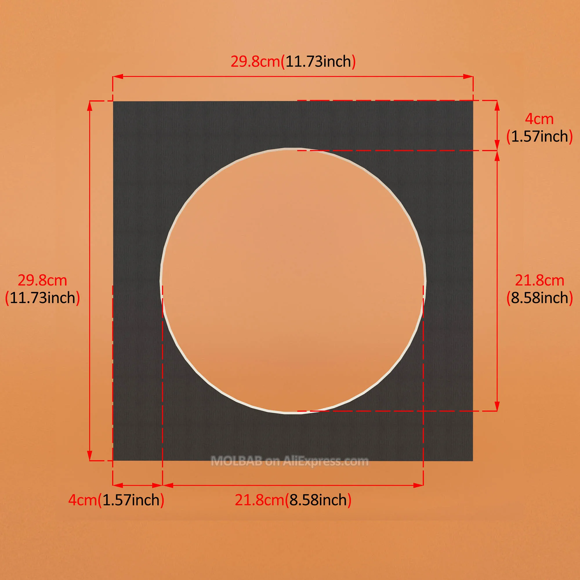Black Circle Белый/черный фотоковрики Прямоугольник квадратный круг 2 отверстия 12 дюймов Бумажные крепления текстурированная поверхность рамки Passe-Partouts 12 шт./лот - Цвет: Black Circle