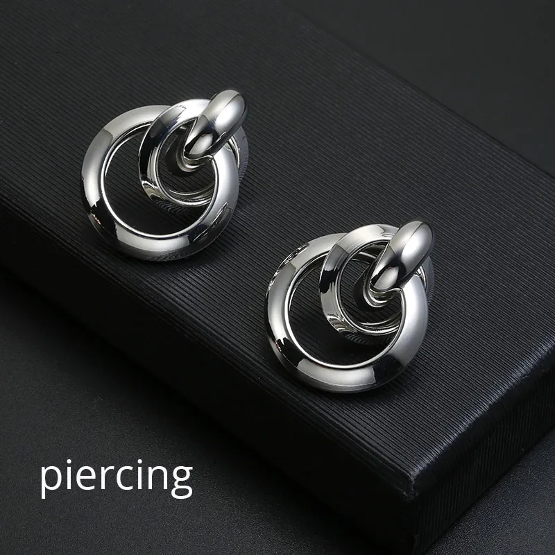 silver stud Трендовые золотые серьги-клипсы ZA, без пирсинга для женщин, модные макси-клипсы для женщин, подарки для вечеринки, ювелирные изделия Brincos - Окраска металла: silver stud