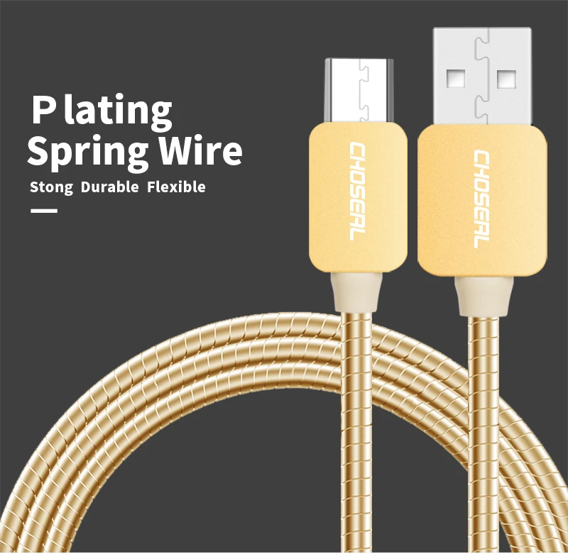 CHOSEAL Кабель зарядного устройства микро-usb металлическая оплетка быстрой синхронизации и зарядки шнур для samsung Android htc, LG Motorola sony Kinle