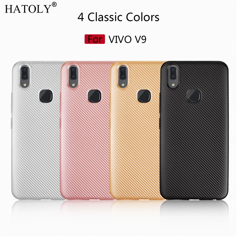 HATOLY для Fundas BBK Vivo V9 чехол VIVO Y85 Ультратонкий Мягкий ТПУ/углеродное волокно задняя