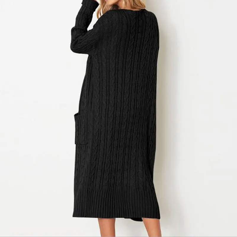 Ladies Cardigan Coat Womens Jumper Pockets Sweater Women Warm Thick Knitted Female Winter Clothes 2020 |