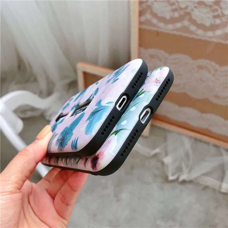 Для iphone 6 7 8 X XSMAX XR Модный чехол для телефона botany banana azalea flower Loop Ring s 11 11pro Max