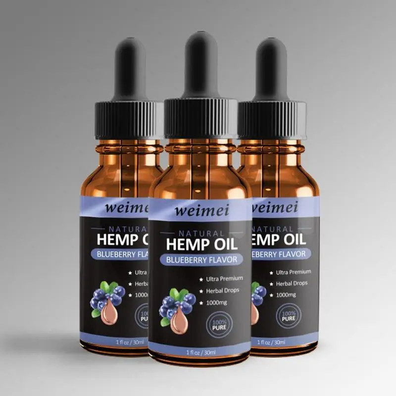 30ml Natural Blueberry Flavor Hemp Essential Oil 1000MG CBD Herbal Drops Relieve Stress Facial Body Skin Care Help Sleep | Красота и