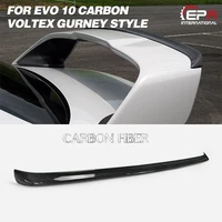 car styling for mitsubishi evolution evo 10 carbon fiber vtx gurney flap rear wing glossy finish trunk spoiler accessories trim