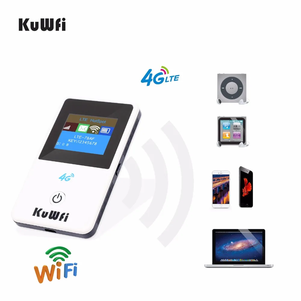 Беспроводной роутер KuWFi 4G разблокированный 3G/4G FDD/TDD Wifi мобильный Hotsport переносной