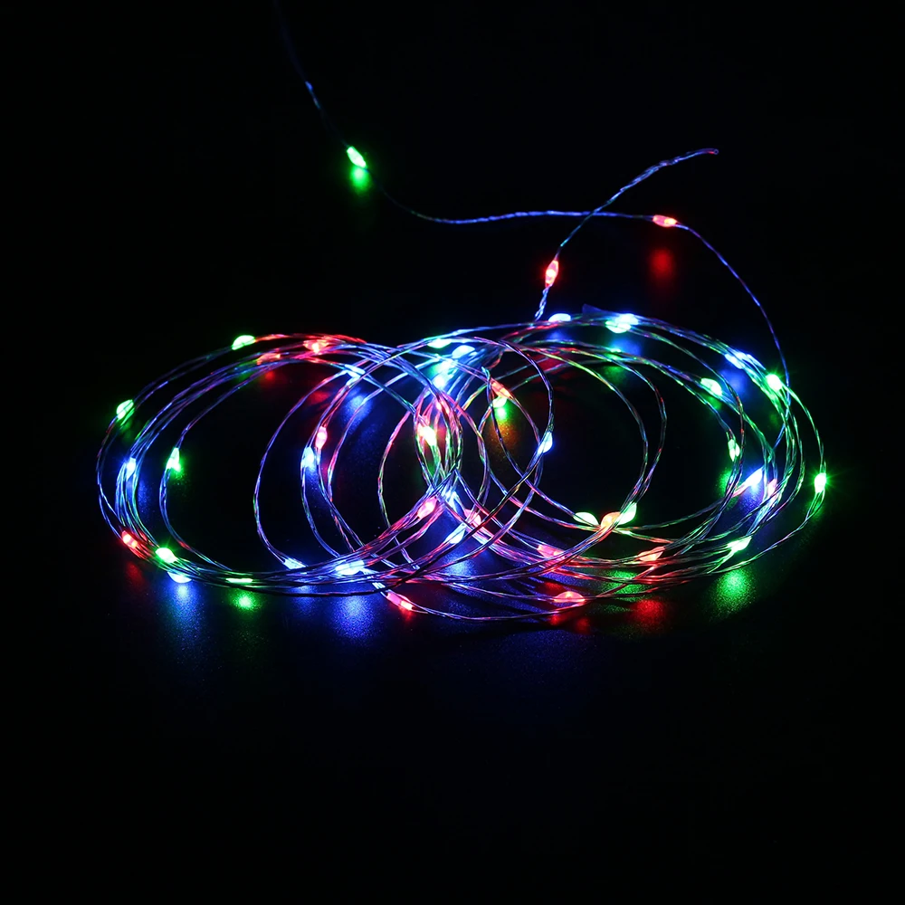 Гирлянда светодиодная с питанием от батарейки 20 микро светодиодов медный провод