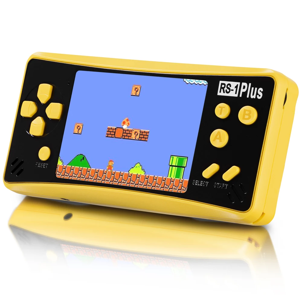 Lemon Yellow Портативная игровая консоль для взрослых, RS-1 плюс, Портативный ретро аркадный Видео игровой плеер, встроенный 218 игр, 3,5 дюймов, ЖК-дисплей, 1 USB зарядка - Цвет: Lemon Yellow