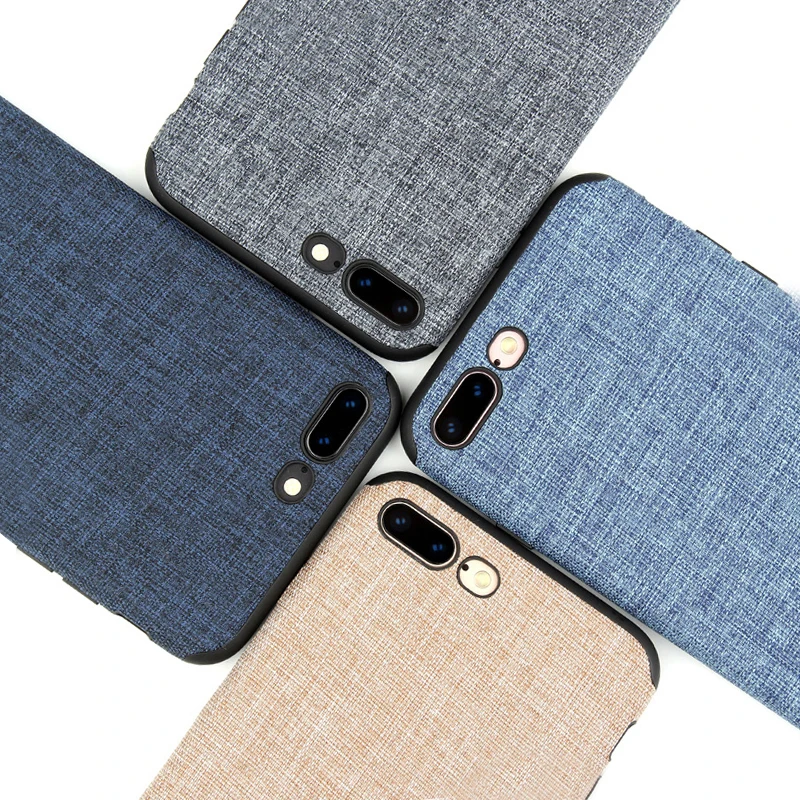 BBSW для iPhone 7 8 чехол льняная ткань + Мягкий Силиконовый ТПУ противоударный