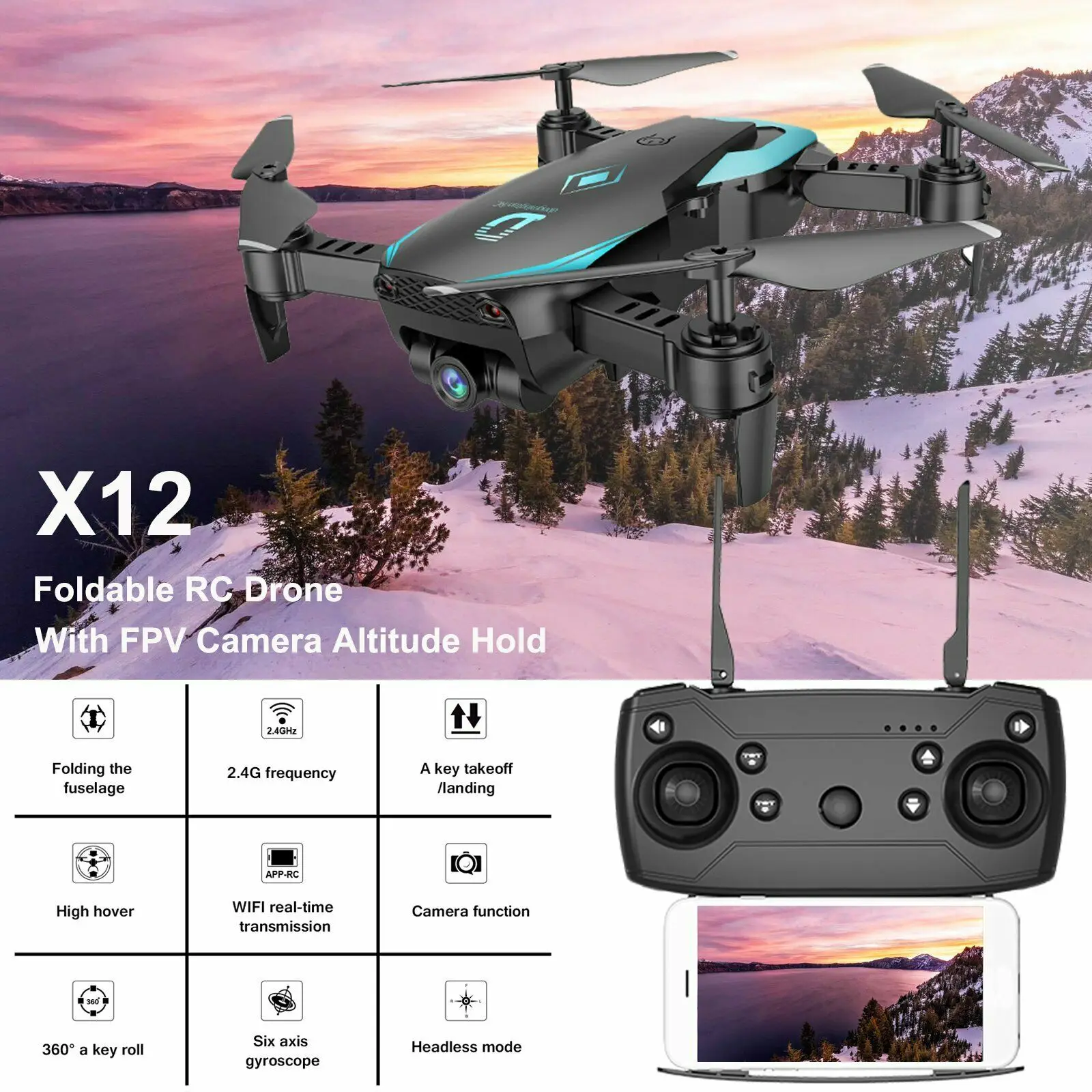 HD селфи камера WiFi FPV складная рука 4CH RC Дрон высота удержания с камерой