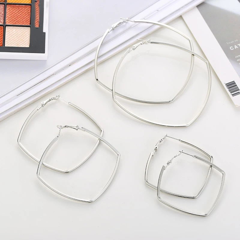 Женские серьги 2019 Модные металлические квадратные геометрические для женщин