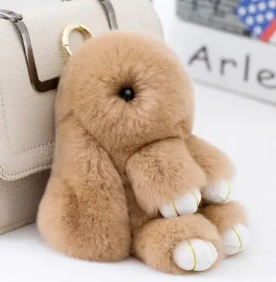 15 см хит продаж милый брелок с пушистым кроликом Рекс кроличий мех помпоны