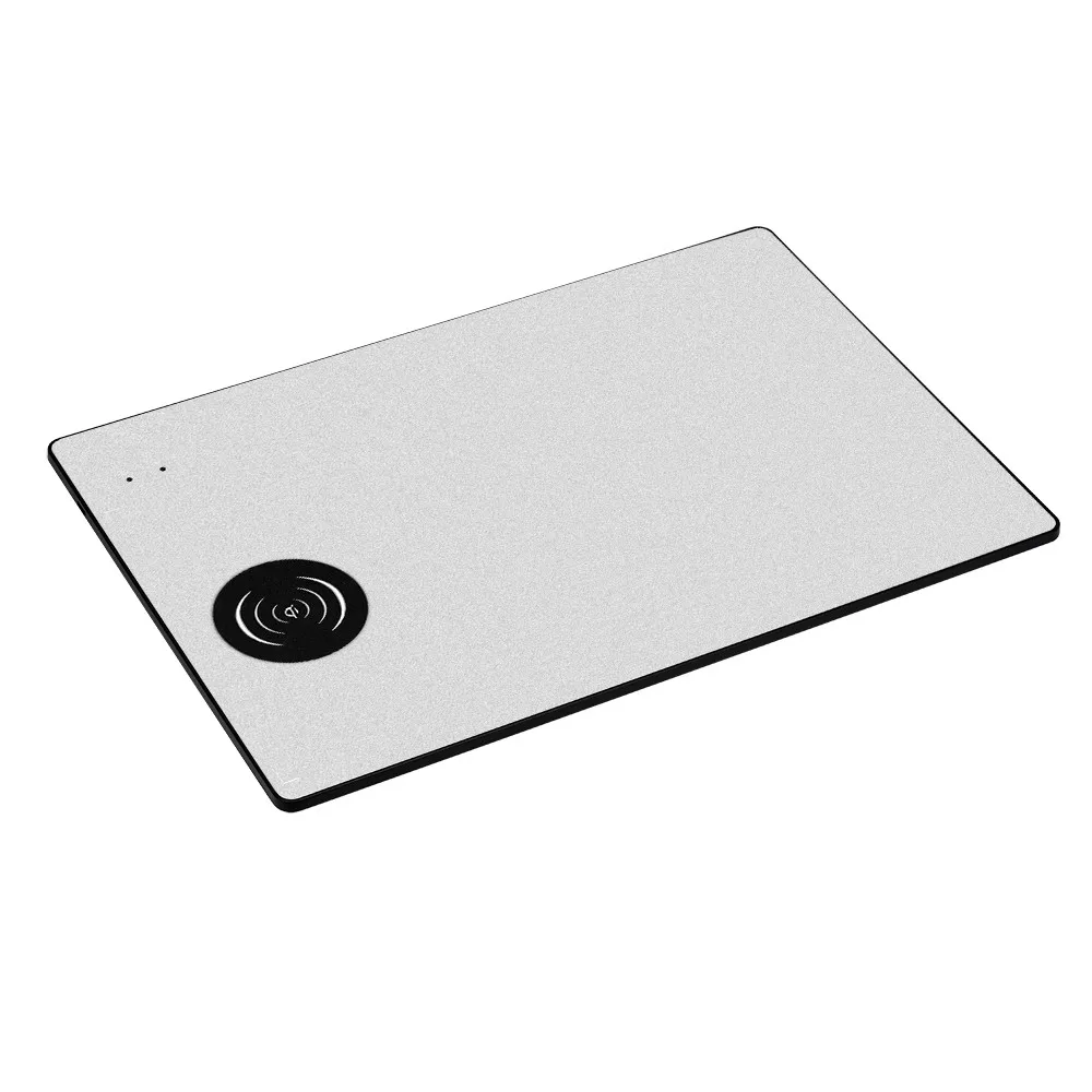5V-2A Qi Беспроводной Зарядное устройство быстрой зарядки 2 в 1 Мышь Pad для iPhone X/8/8 Plus роскошный Беспроводной зарядного устройства Мышь накладка из искусственной кожи - Цвет: Silver