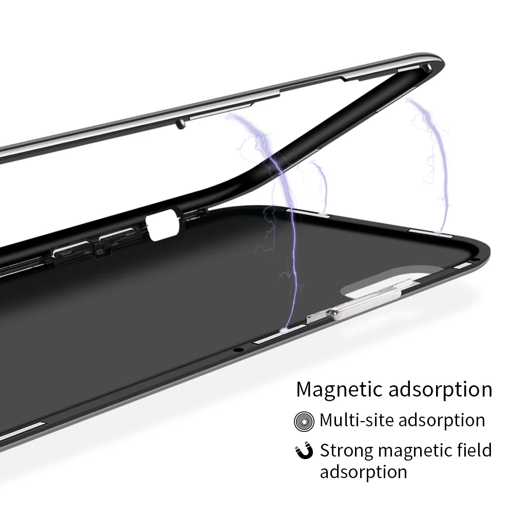 Роскошный Магнитный чехол-книжка для iPhone XS Max XR X 6 7 8 Plus, чехол из закаленного стекла
