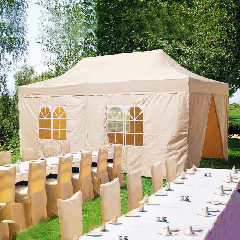 

Beautiful and Luxury 3 x 6m (10 x 20ft) Canvas Pavilion Marquee Tent with Clear Church PVC Windows for Wedding Party Event