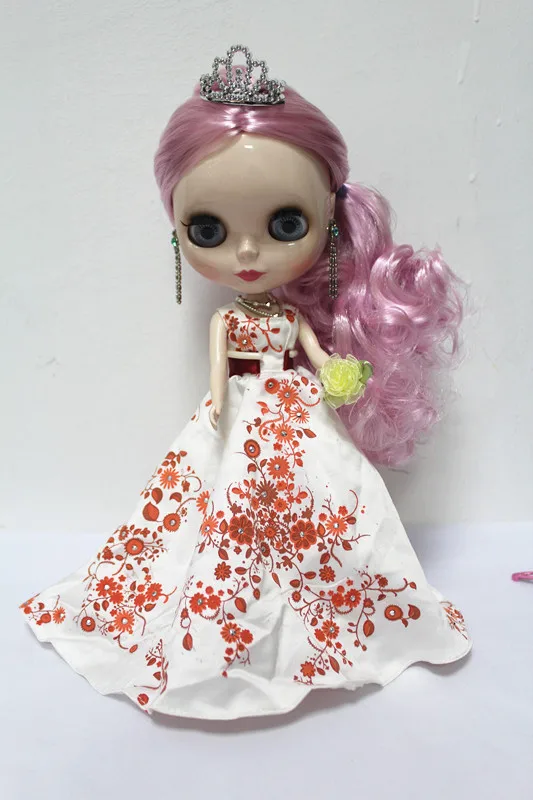 Кукла Blygirl Blyth с розовыми вьющимися волосами № 1/6 обычное тело 7 суставами кукла