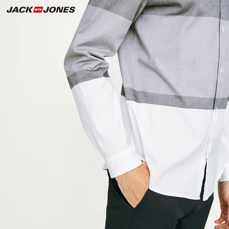 JackJones Men's Cotton Casual Stripe Shirt Menswear|218305542