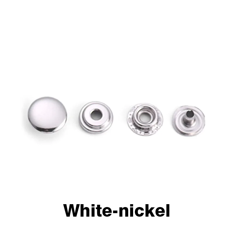 white-nickel WUTA 20 компл./упак. латунь кожаный застежки-кнопки для тяжелых условий эксплуатации Poppers кожаный аксессуар для рукоделия пришивания пуговиц 12,5/15 мм 2 размера на выбор - Цвет: white-nickel
