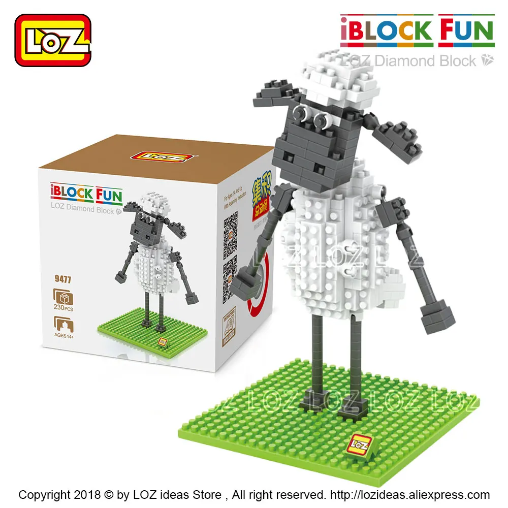 LOZ Diamond Blocks Walk Sheep мультфильм фигурка аниме животные маленькие игрушки Figuie