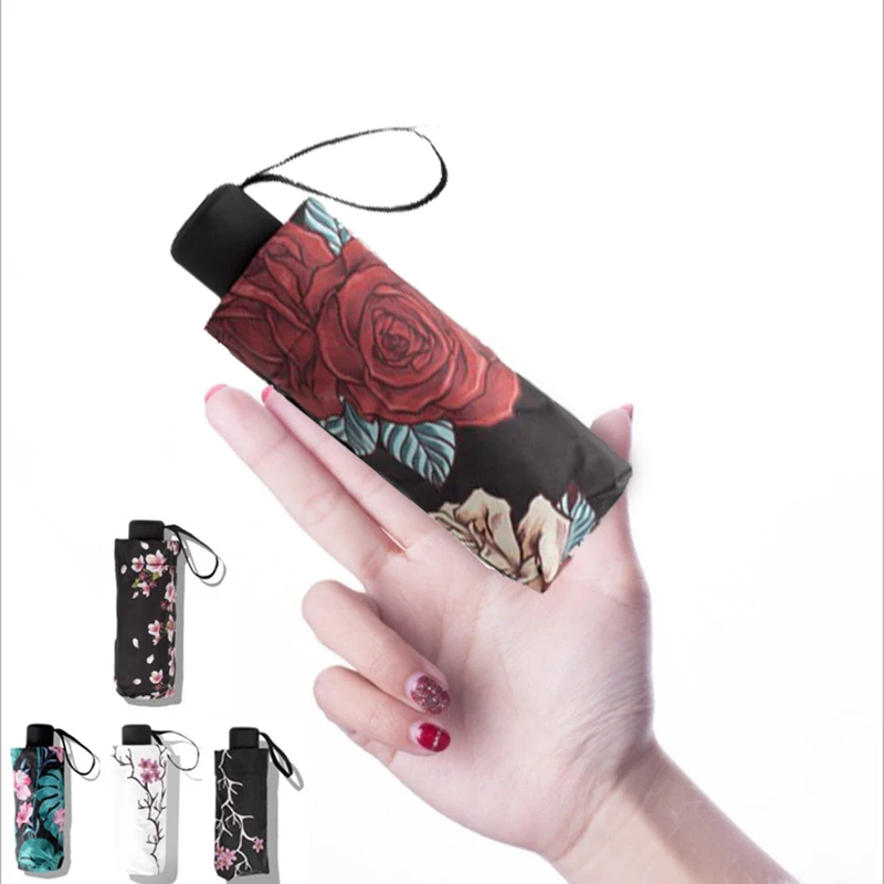 

Windproof Mini Pocket Umbrella Woman Anti UV Sun Five Folding Umbrellas Rain Women Parasol 8K Female Travel sombrilla playa