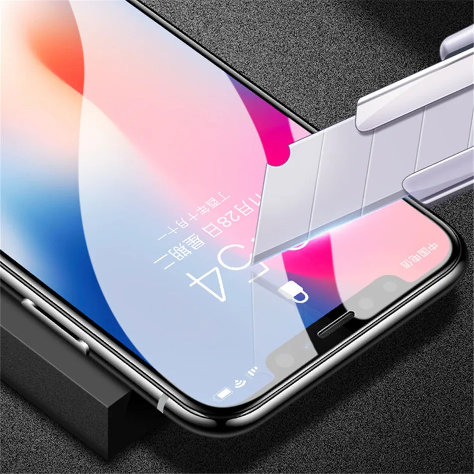 Новинка, 5D полное покрытие, закаленное стекло для iPhone 11 pro max X 6 6S 7 Plus, защита на весь экран, Защитное стекло для iPhone XS Max XR