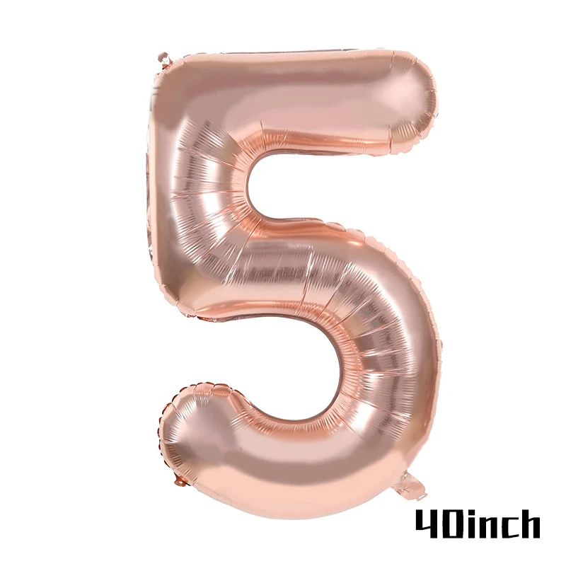 1pcs Number5 Balloon MEIDDING С Днем Рождения Фольга из розового золота воздушный шар воздушные шары Свадебный декор 30/40/50th день рождения принадлежности для юбилейной вечеринки - Цвет: 1pcs Number5 Balloon