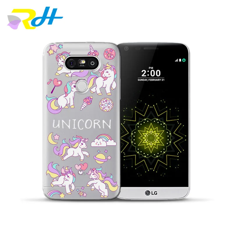 Мягкий чехол для LG G4 G5 G6 с радужным единорогом Q6 Q8 тонкий K4 K7 K8 K10 2017 X Power 2 телефона