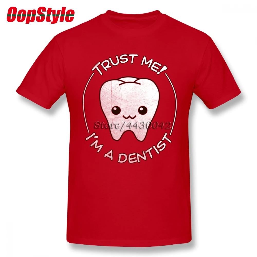 Мужская хлопковая футболка Funny Tooth Trust A Dentist большие размеры 4XL 5XL 6XL Camiseta | одежда