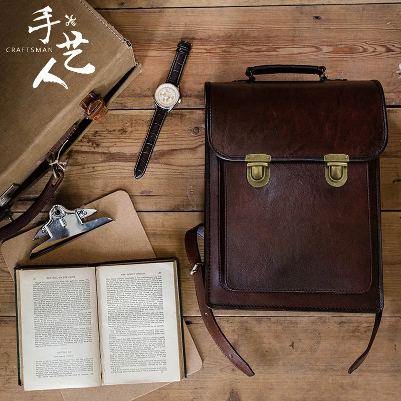 Женские рюкзаки из натуральной кожи в стиле ретро наплечная сумка с британским