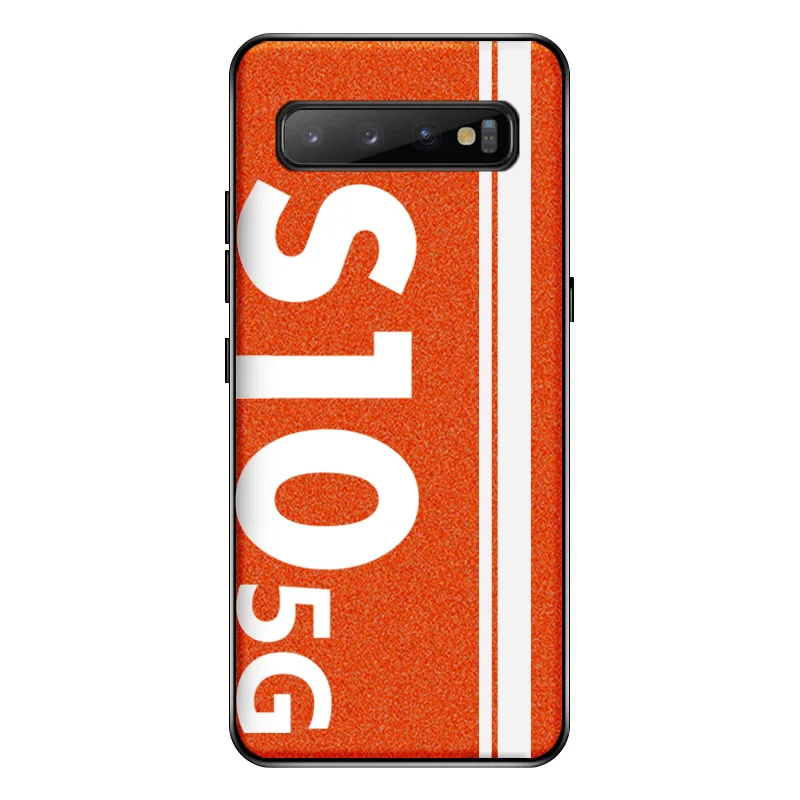 S10 5G -Orange Для samsung S10 чехол, оригинальная Спортивная уличная культура, кожа, мягкий край, защитный чехол для samsung Galaxy S10 Plus S10e S10 5G чехол - Цвет: S10 5G -Orange