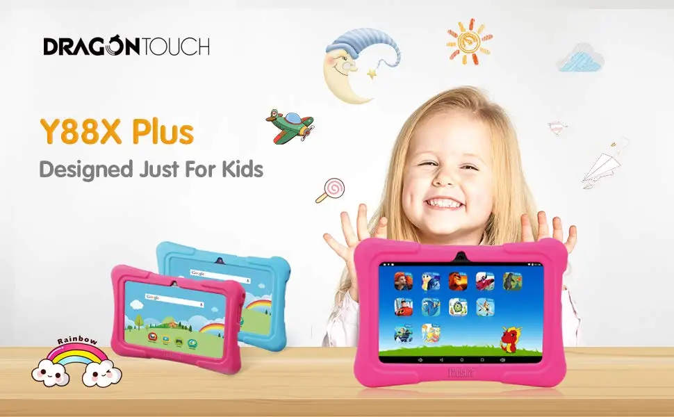 DragonTouch Y88X Plus 7 дюймовый детский планшет для детей четырехъядерный Android 7,1 с сумкой для планшета защита экрана android планшетный ПК
