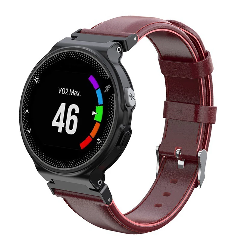 Натуральная кожа Ремешки для часов Garmin Forerunner 220 230 235 620 735 735XT S20 S5 S6 Смарт ремешок для часов спортивный кожаный ремень